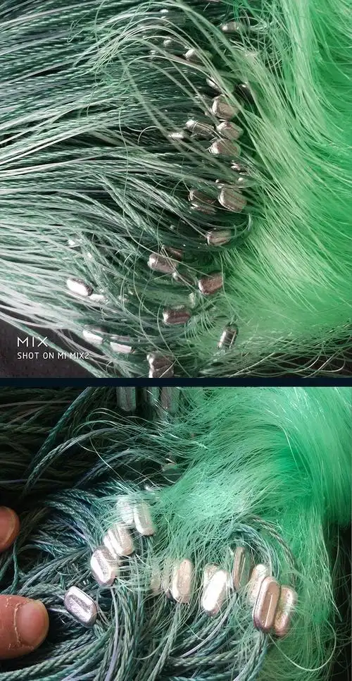 鱼网渔网粘网三层沉网捕鱼网进口丝网 100米加重加粗