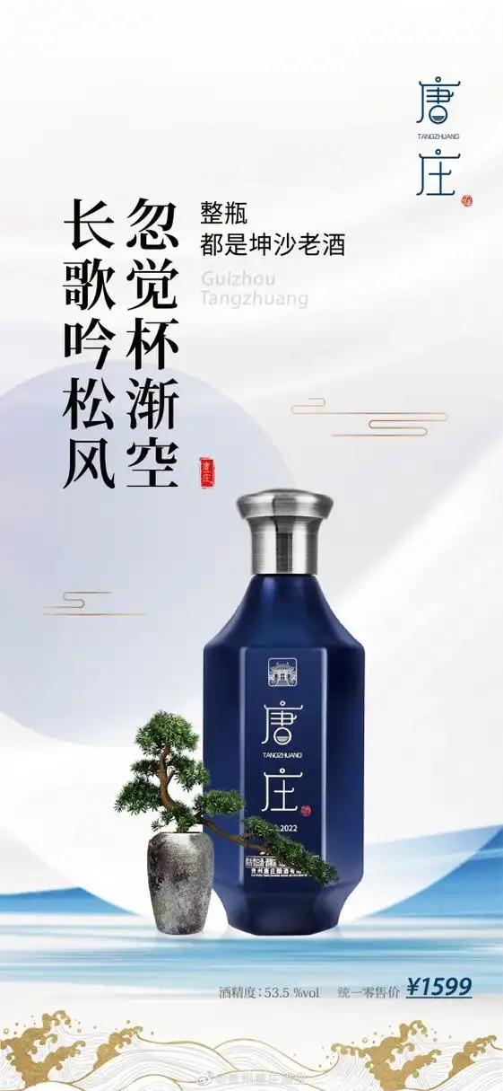 长歌吟松风 忽觉杯渐空 #唐庄老酒酱香典藏