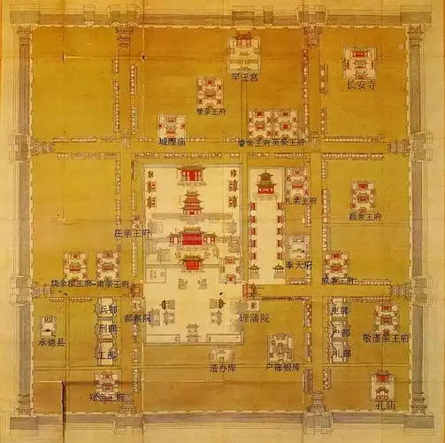 《盛京城阙图》(100×128cm, 中国第一历史档案馆)