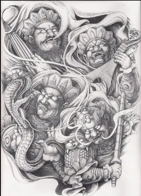 四大天王纹身:含义寓意,忌讳讲究,手稿推荐-上海纹彩刺青