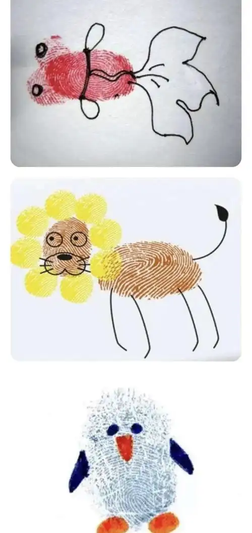 方式-停课家中不停学诺贝尔山湖海幼儿园线上学习——有趣的手指印画