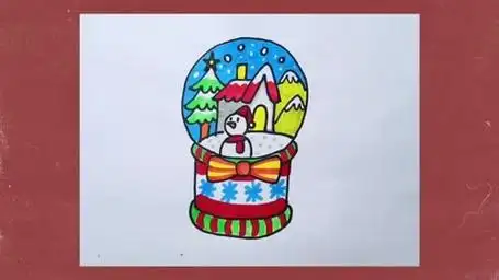 简笔画圣诞节水晶球
