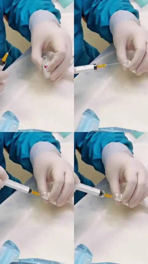 竖屏注射器吸取药液