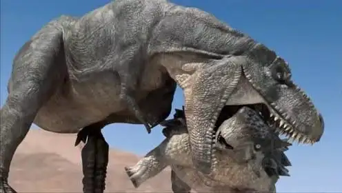 甲龙遇到了霸王龙,一场恶战开始了