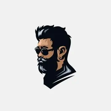 彩色带墨镜的大胡子男人头像图片免抠矢量素材