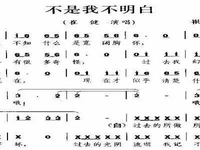 不是我不明白 崔健 歌谱 简谱