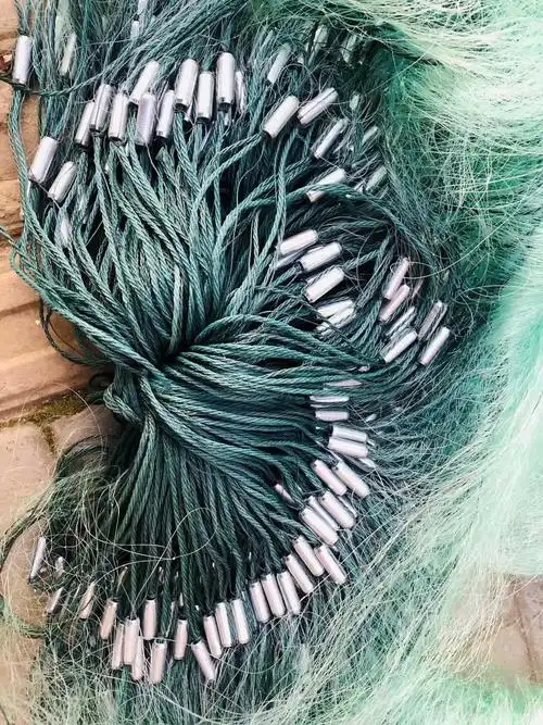 进口绿丝三层超加重鱼网粘网急流水捕鱼网丝网沉网加粗大渔网黄河