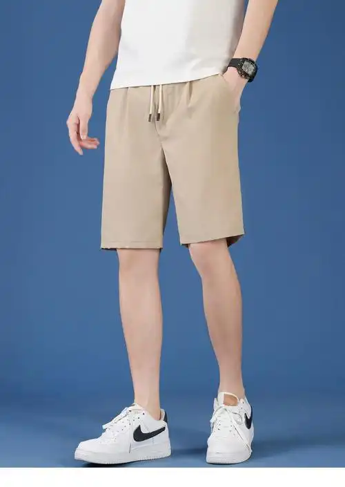 高品质夏季男士五分裤新款款冰丝短裤男宽松直筒显瘦五分裤学生潮流