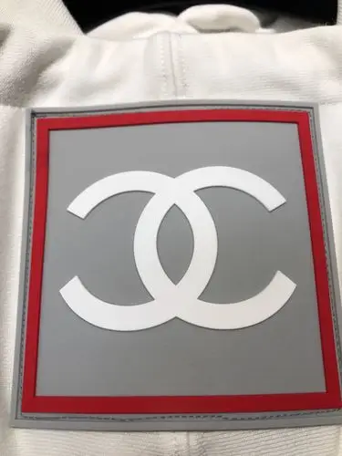 chanel 18fw黑红条纹logo印标 休闲连帽t