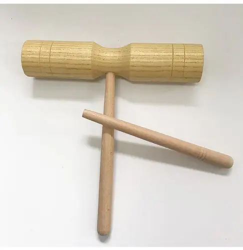 奥尔夫儿童打击乐器双响筒幼儿园亲子音乐教具木制乐器梆子敲击筒