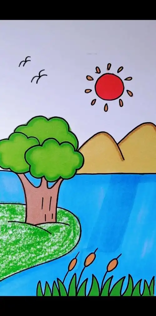 简笔画风景#简单的风景画