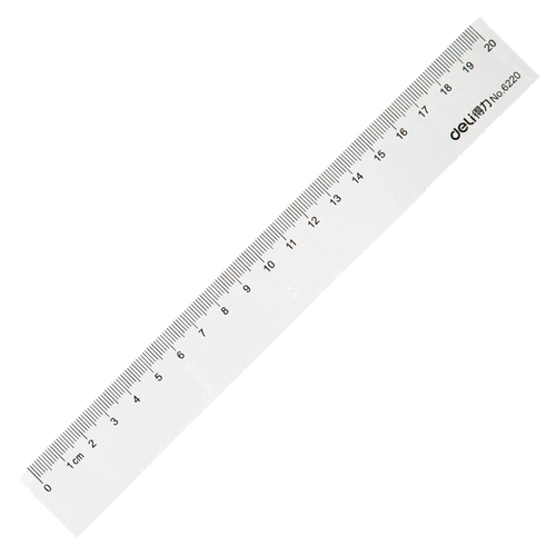 得力deli6220直尺20厘米通用直尺塑料