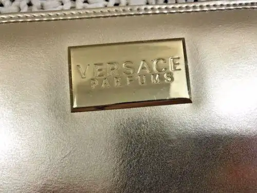 versace parfums gold zip around wallet purse wristlet cell phone