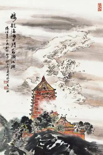 【1983年作 钱江潮图 立轴 设色纸本】拍卖品_图片_价格_鉴赏_绘画