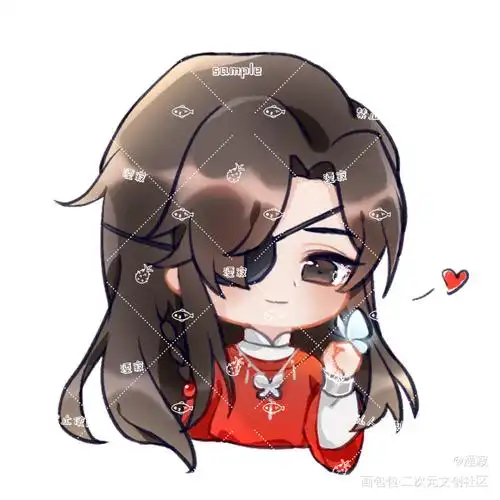 花花_天官赐福花城q版绘画作品