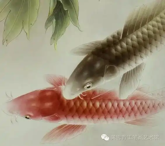 龚雪青工笔画作品《富贵有鱼》图文解析