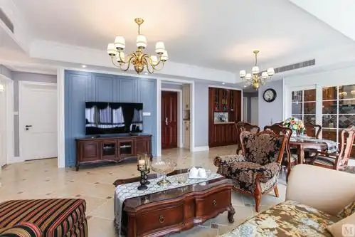 美式客厅背景墙装修效果图