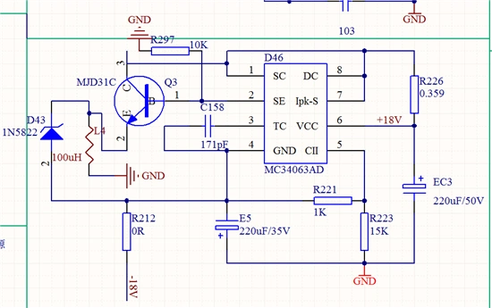 34063反向扩流降压问题
