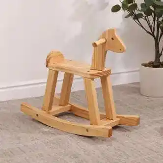京佳儿童摇摇马实木木马幼儿玩具木质大人可坐一周岁宝宝生日礼物男孩
