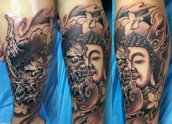 佛与魔纹身图片