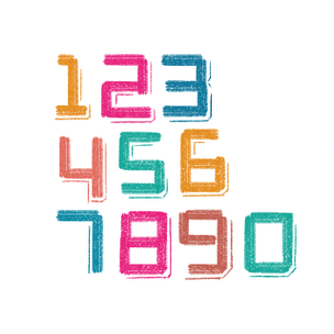 手写粉笔19数字插画字