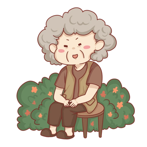 拄拐杖老人卡通图片