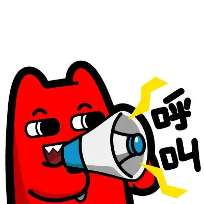 e65【魔鬼猫表情-呼叫】#半身 道具 拿 喇叭 喊话 广播 扩音器 寻人