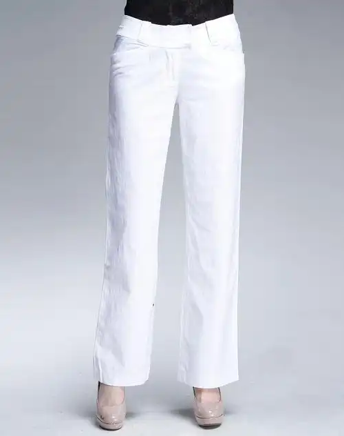 女款白色简约时尚长裤