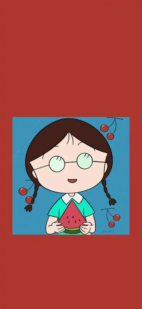 樱桃小丸子卡通可爱高清手机壁纸