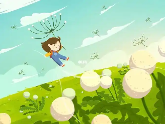 起风了刮风场景插画