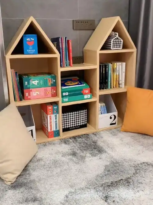 用快递纸箱给孩子做个书架废纸箱制作书架