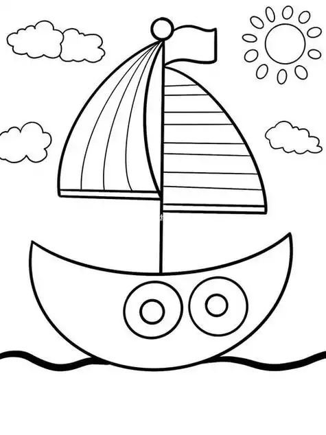 简笔画  儿童简笔画小船简笔画小船简笔画简单又好看帆船儿童画小船