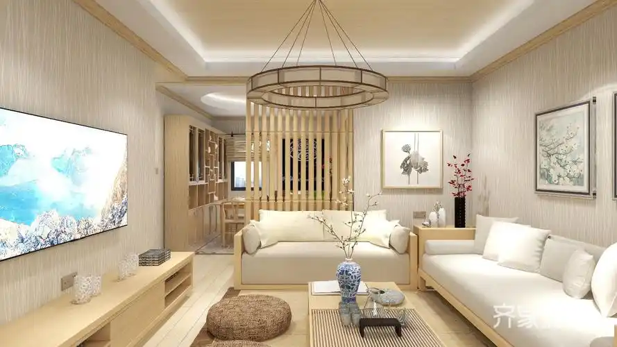 8万114平米日式三房装修效果图,114㎡三室两卫日式风格装修案例效果图