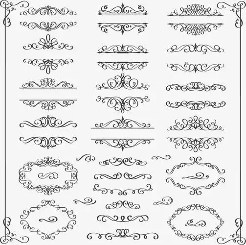 古典图案中国风花纹矢量装饰免扣元素