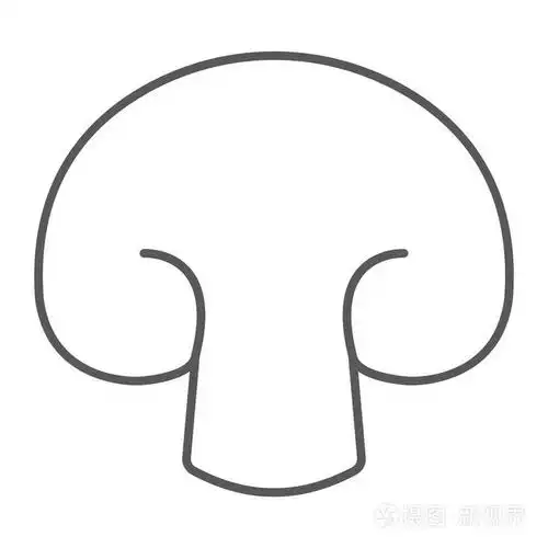 插画 香菇瘦线图标, 蔬菜和饮食, 蘑菇符号, 矢量图形, 一个白色背景