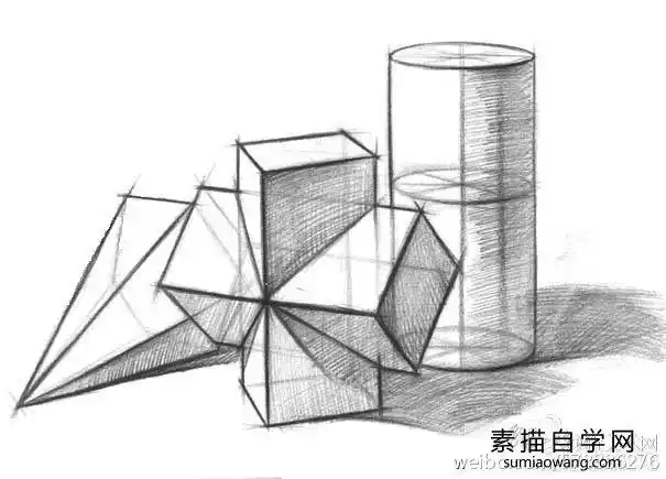 石膏几何体结构素描:球体,正方体,长方体,多边体,圆柱体