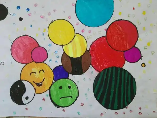 四年级美术作业——《聚聚散散》,《点的魅力》