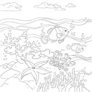 美人鱼.海底世界卡通无缝背景.美人鱼和海底世界.