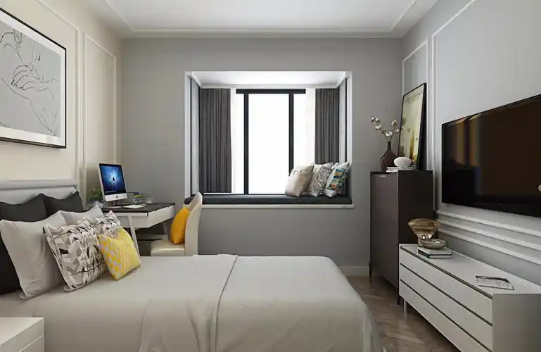 北欧卧室飘窗效果图