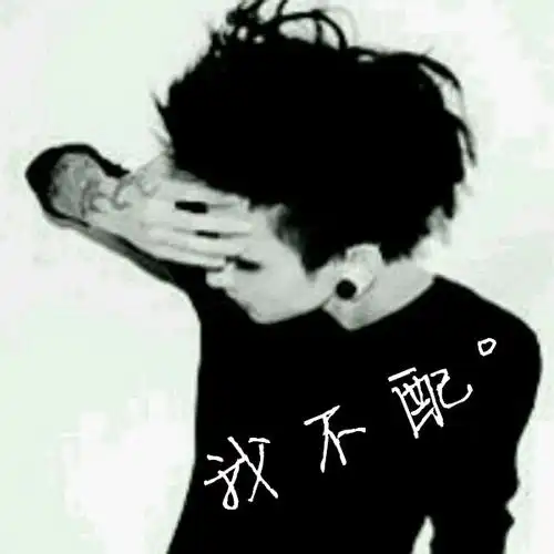 帮我在qq头像 写我不配三个子写在衣服上谢谢