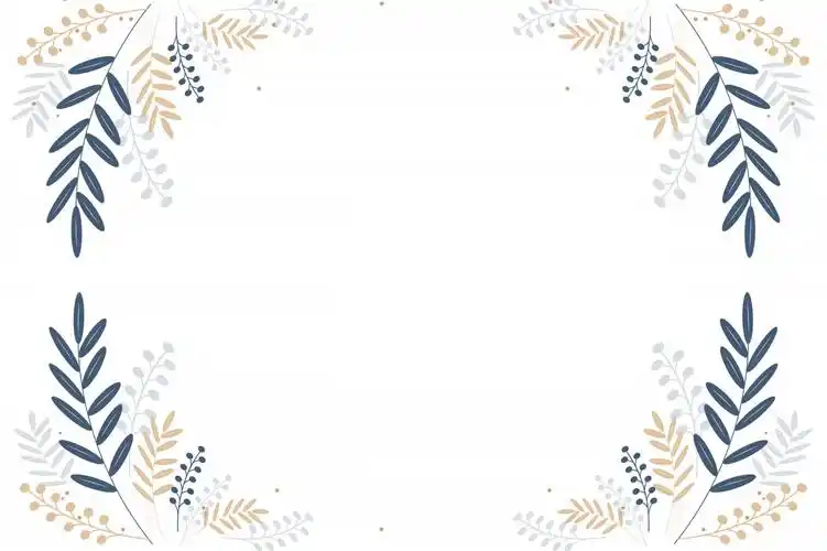 简约扁平化树叶边框背景图片,高清图片