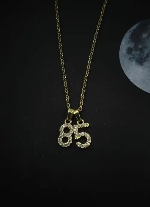 王一博同款85数字项链男酷女潮ins锁骨链个性嘻哈不掉色街舞百搭方块