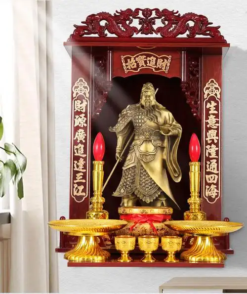 以开好光纯铜关公摆件客厅武财神供奉神像关二爷佛像大号家居办公室