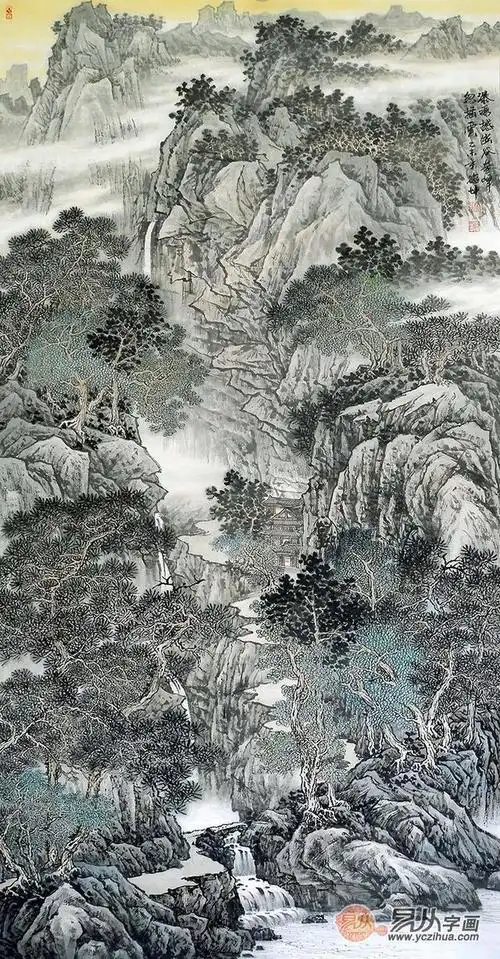 画家林德坤竖幅山水国画欣赏,意境深邃,荡气回肠!