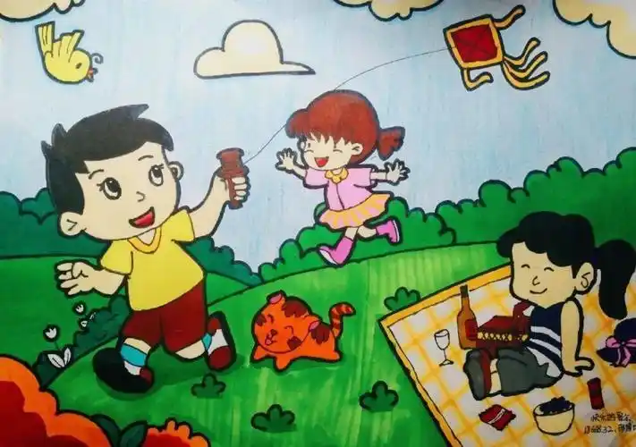 动漫生活场景简笔画有颜色