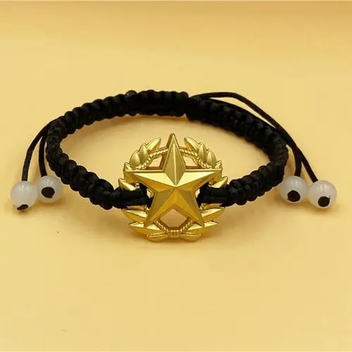 520七夕情人节纪念日花手链子弹壳爱心手镯兵哥哥红绳手工编制军恋