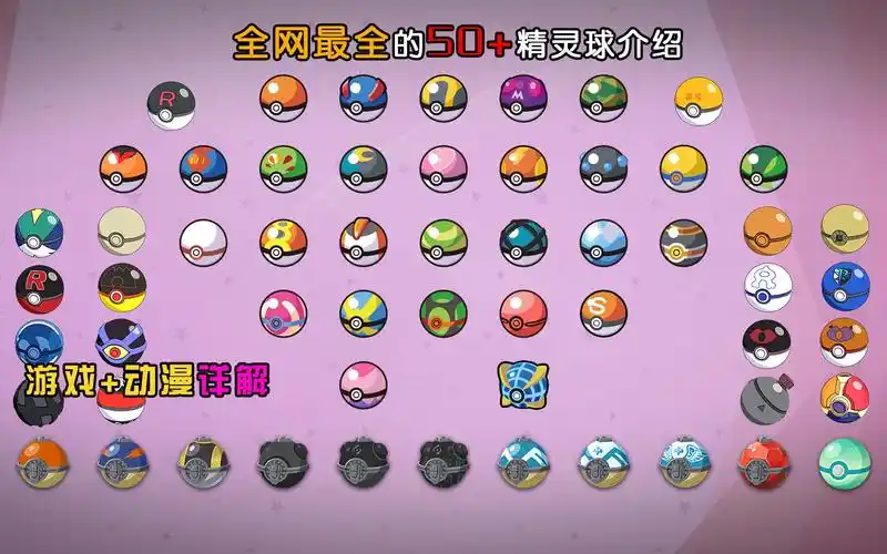 【你不知道的宝可梦】史上最全精灵球介绍,超50种精灵球让你一次看