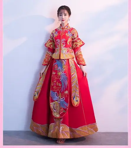 出租秀禾服龙凤褂新娘2018新款中式结婚礼服嫁衣旗袍敬酒服秀和服