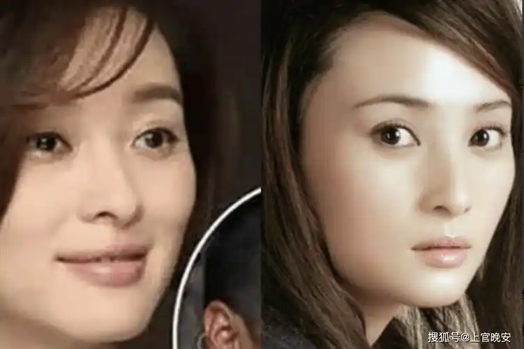 粗看两人没什么相似度,吴越脸盘比较大,蒋勤勤是小脸,但是把她们放在