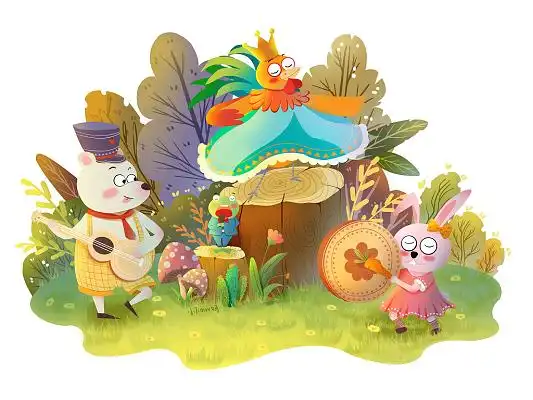 小动物音乐会小动物组合卡通音乐会png素材